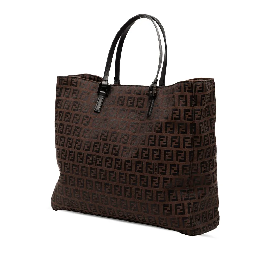 Fendi Zucchino Canvas Tote Brown Very good - Back View
