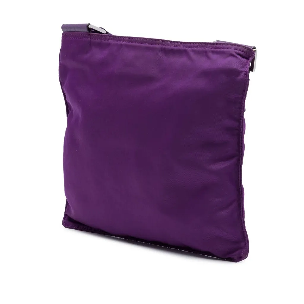 Prada Tessuto Zip Top Crossbody Purple Polyamide Very good - Back View