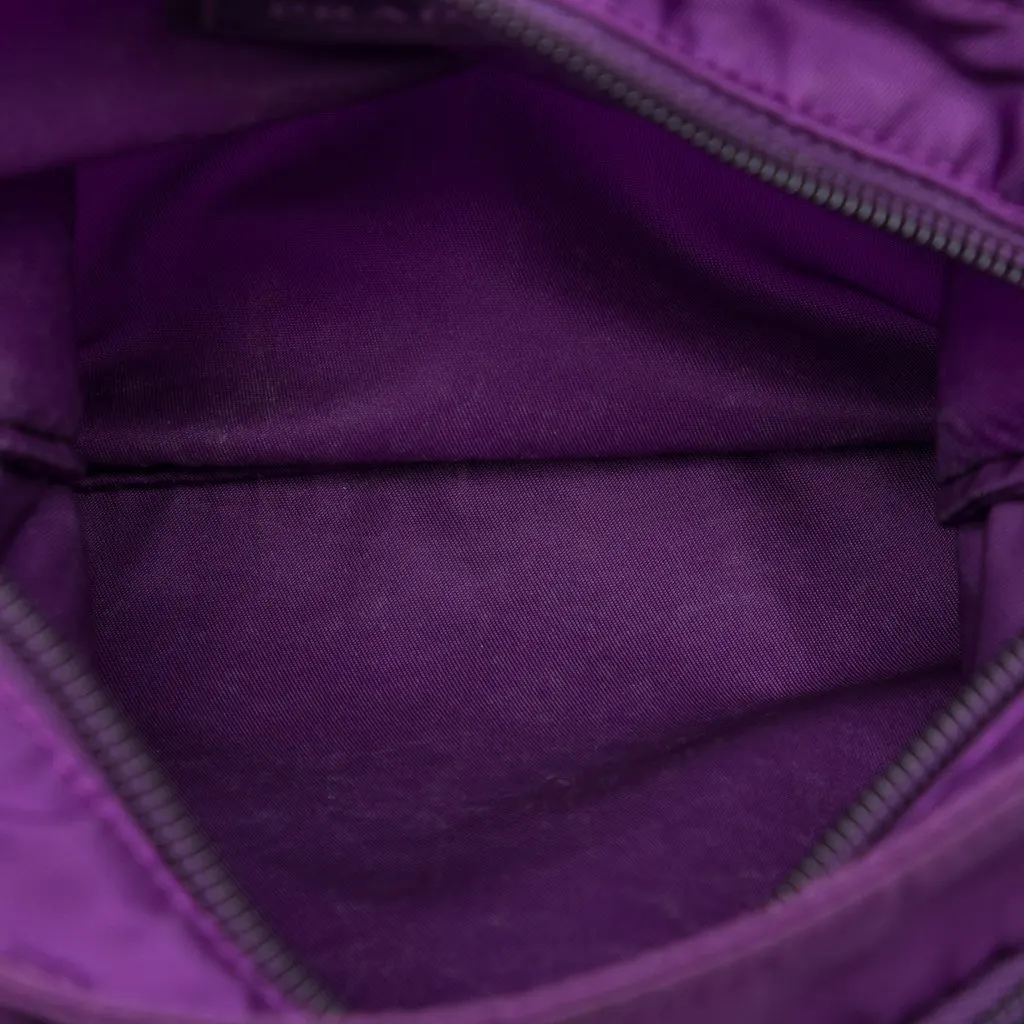 Prada Tessuto Zip Top Crossbody Purple Polyamide Very good - Model View