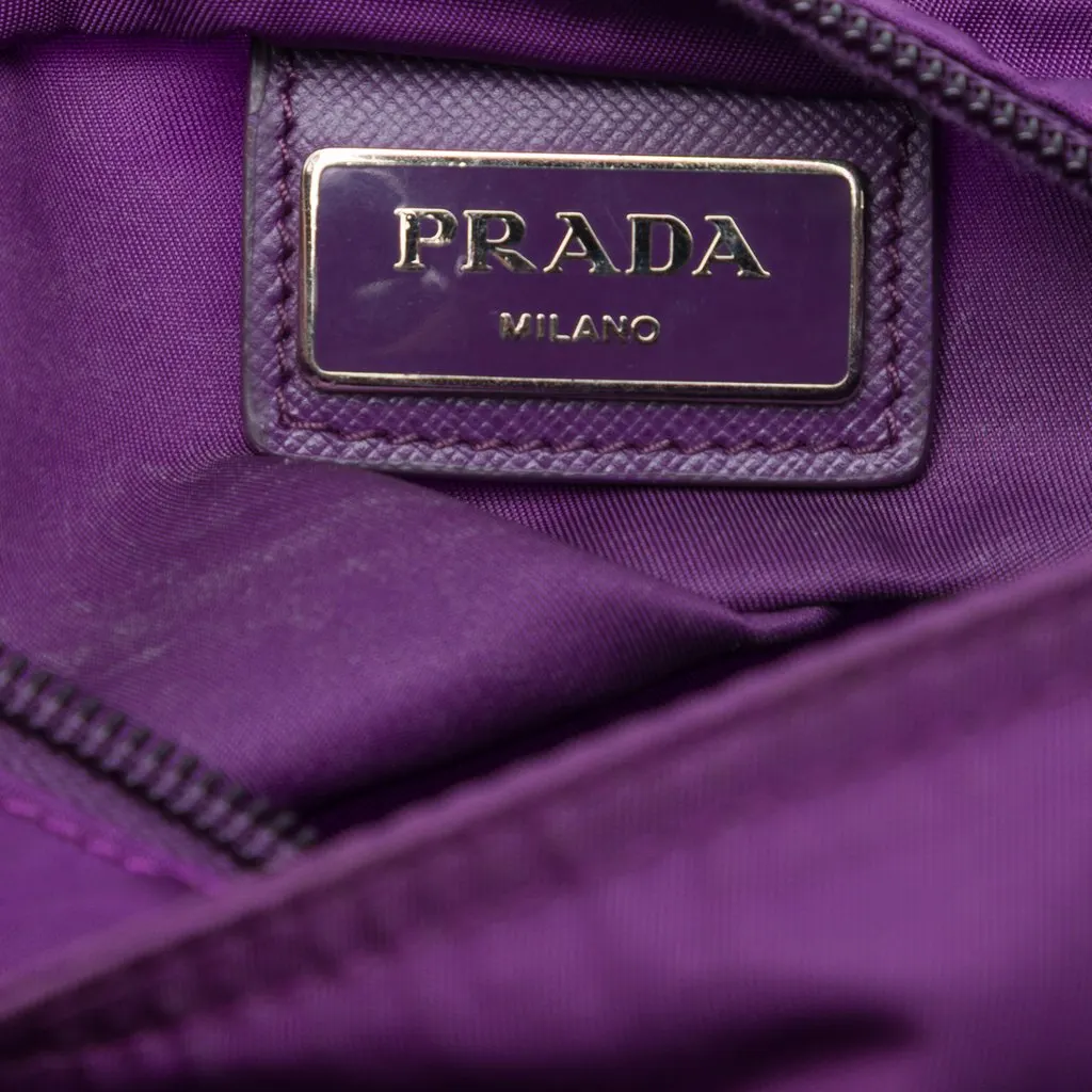 Prada Tessuto Zip Top Crossbody Purple Polyamide Very good - Box View