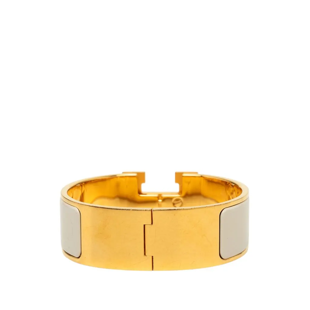 Hermès Wide Enamel Clic Clac H Bracelet PM White Enamel Very good - Inside View