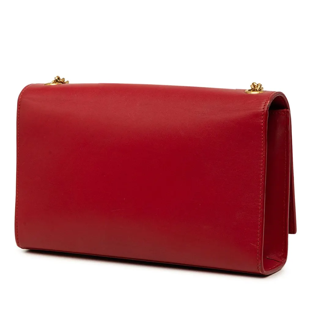 Saint Laurent Medium Smooth Calfskin Classic Monogram Kate Tassel Crossbody Red Leather Very good - Back View