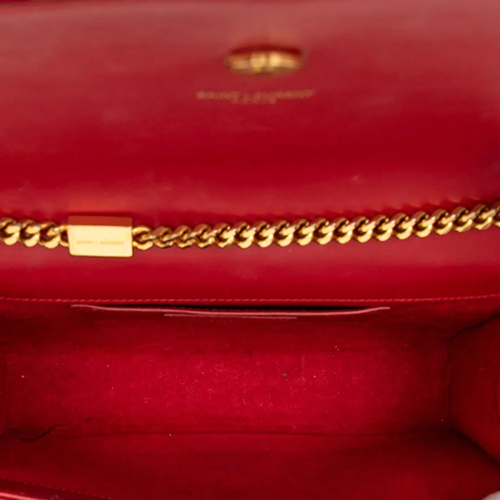 Saint Laurent Medium Smooth Calfskin Classic Monogram Kate Tassel Crossbody Red Leather Very good - Model View