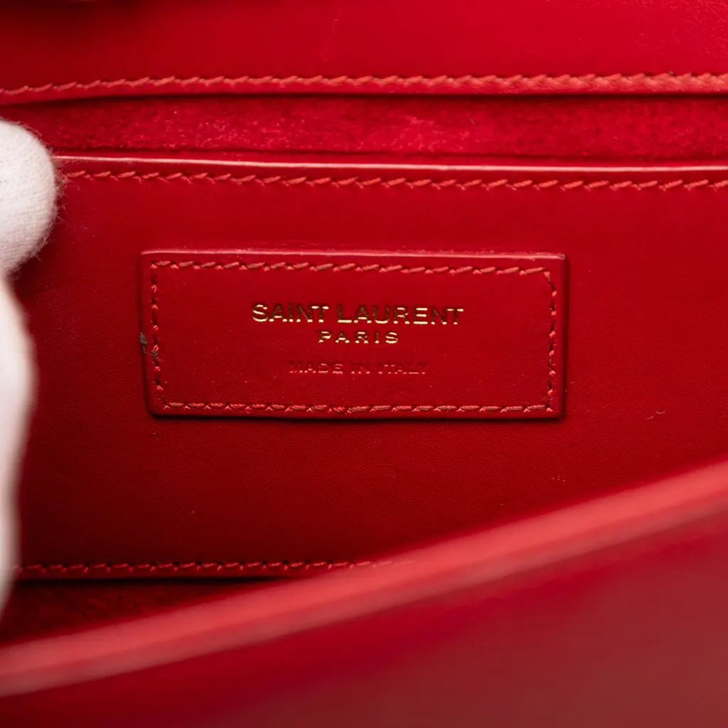 Saint Laurent Medium Smooth Calfskin Classic Monogram Kate Tassel Crossbody Red Leather Very good - Box View