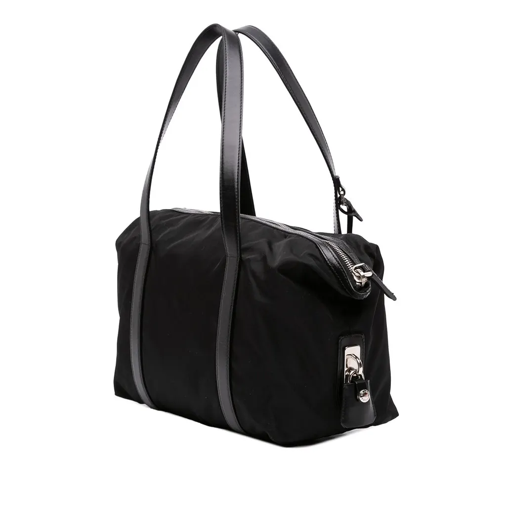 Prada Tessuto Shoulder Bag Black Polyamide Good - Back View