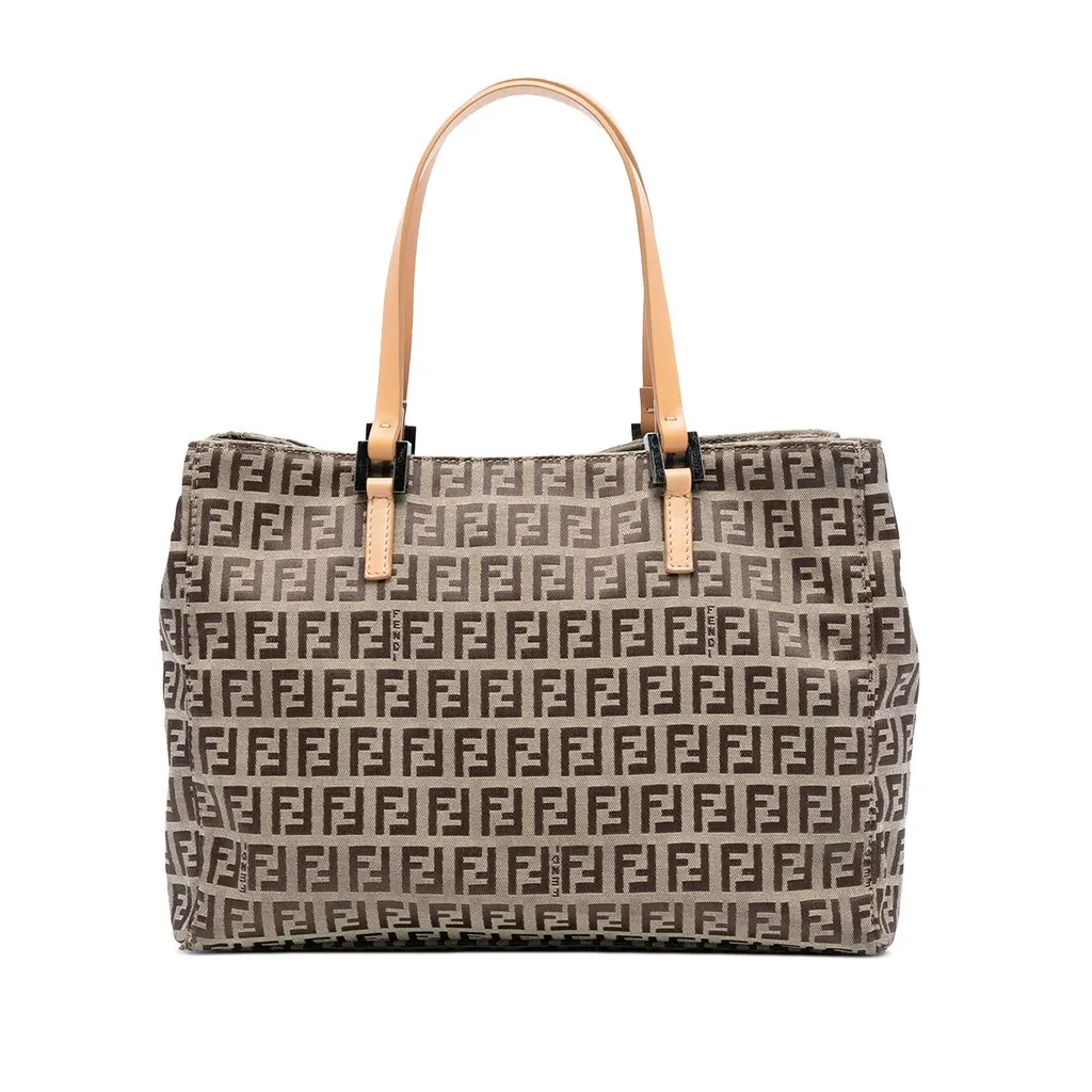 Fendi Zucchino Canvas Tote Beige Very good - Front View