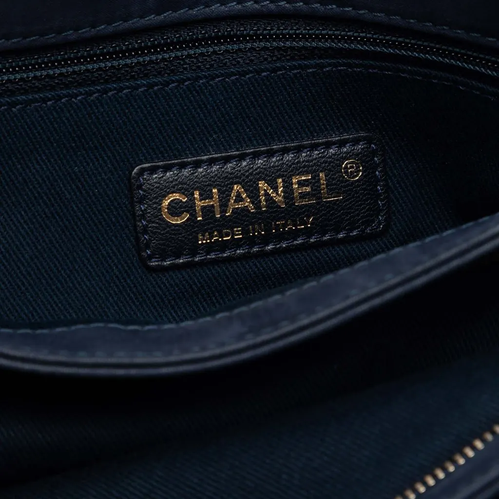Chanel Jumbo Quilted Calfskin Triple Stitched Flap Blue Leather Very good - Box View