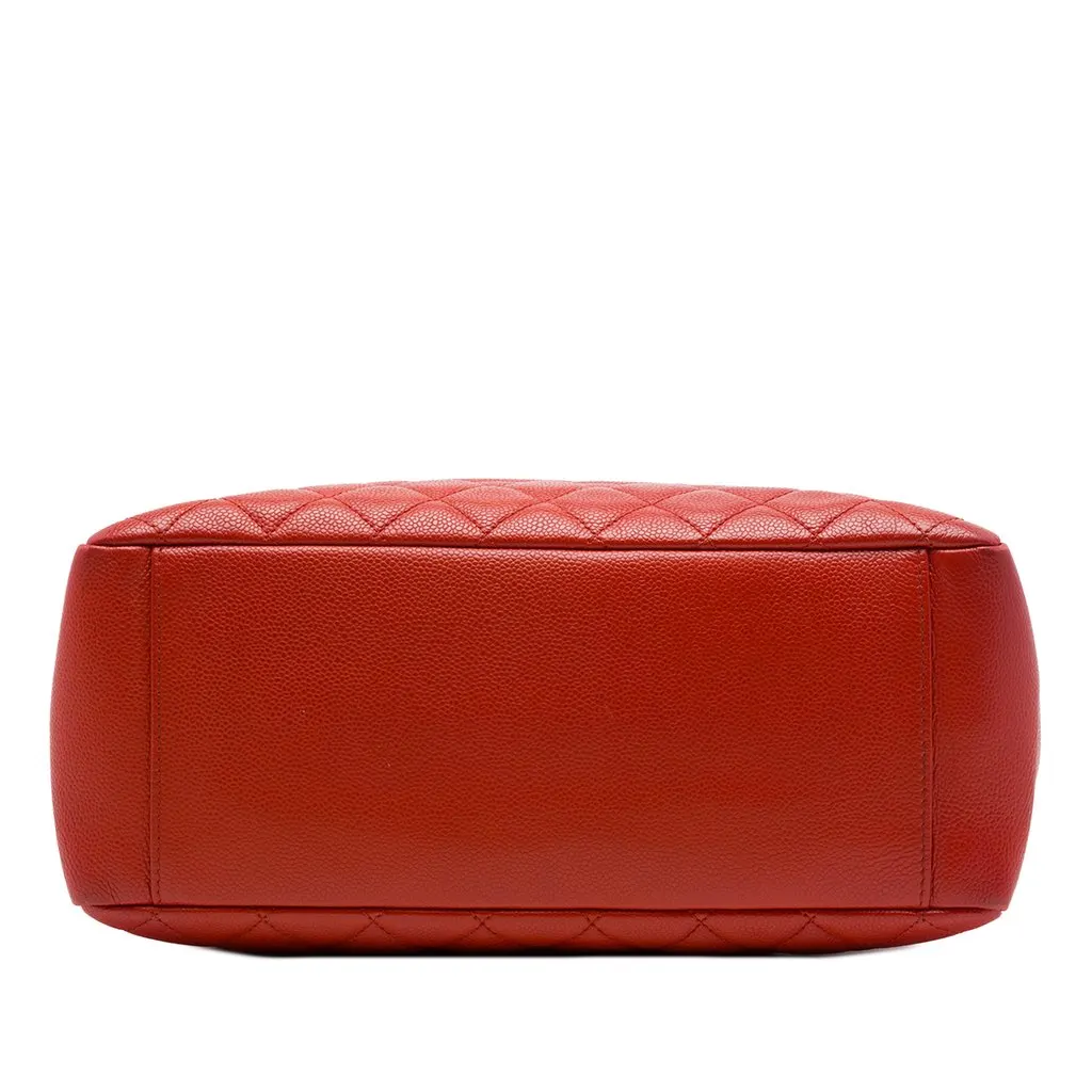 Chanel Caviar Grand Shopping Tote Red Leather Very good - Inside View