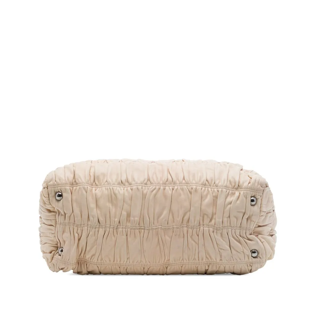Prada Nappa Gaufre Satchel Beige Leather Very good - Inside View