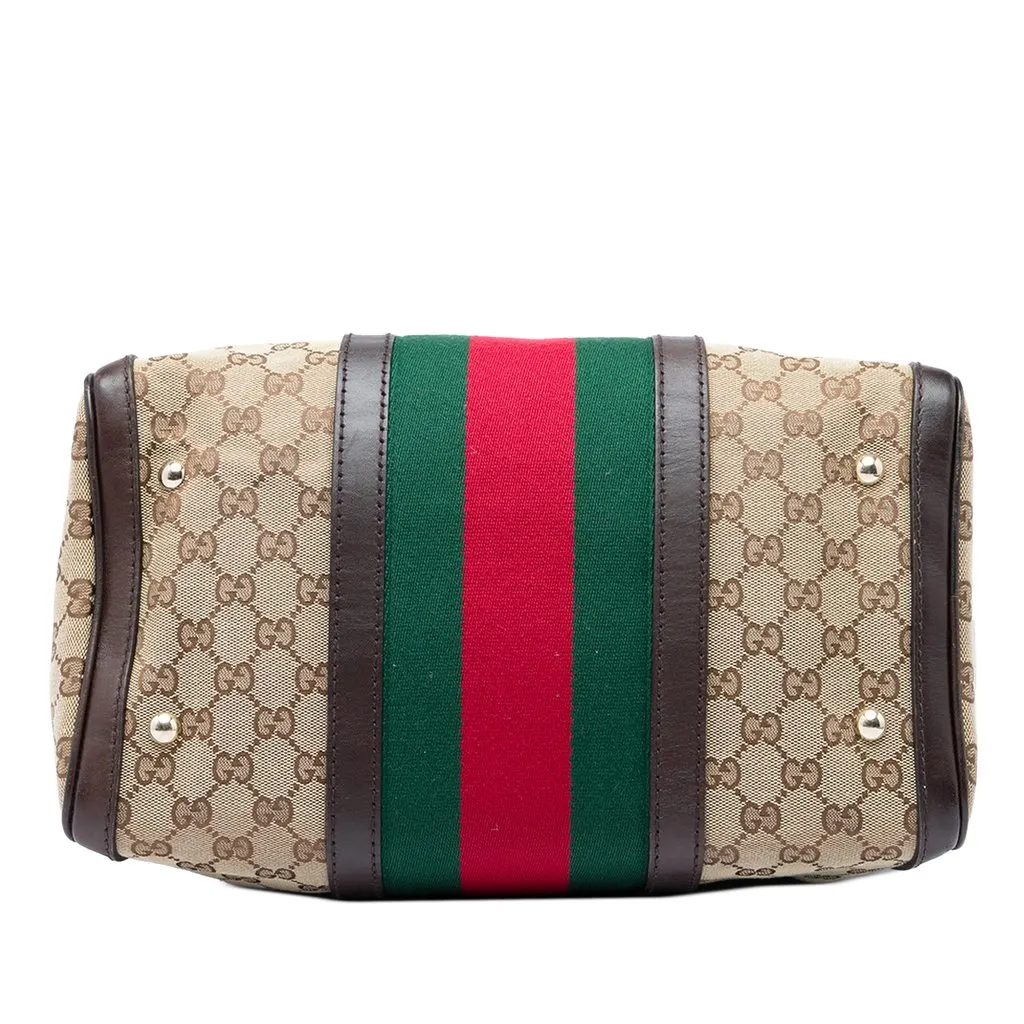 Gucci Medium GG Canvas Web Joy Boston Bag Beige Very good - Inside View