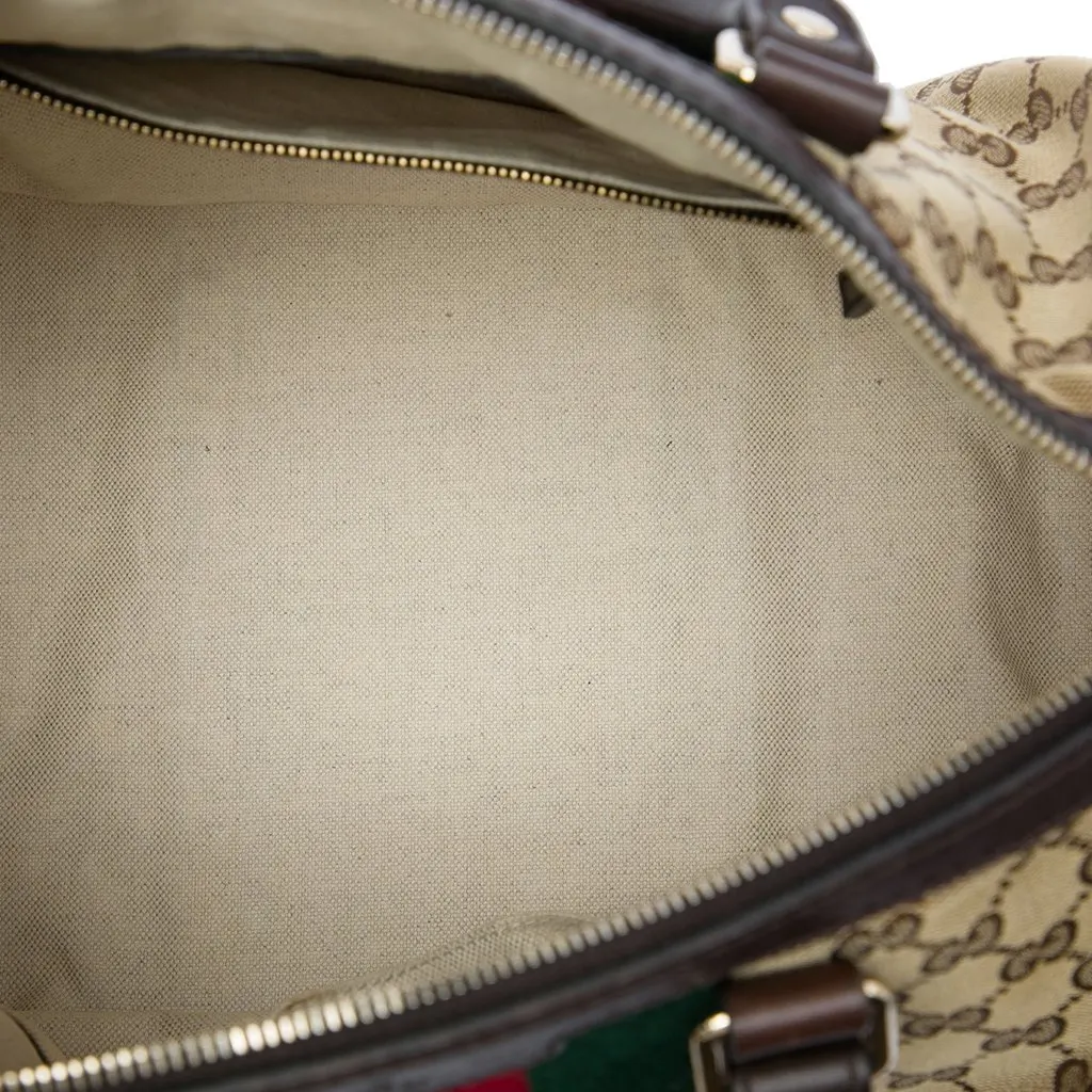 Gucci Medium GG Canvas Web Joy Boston Bag Beige Very good - Model View