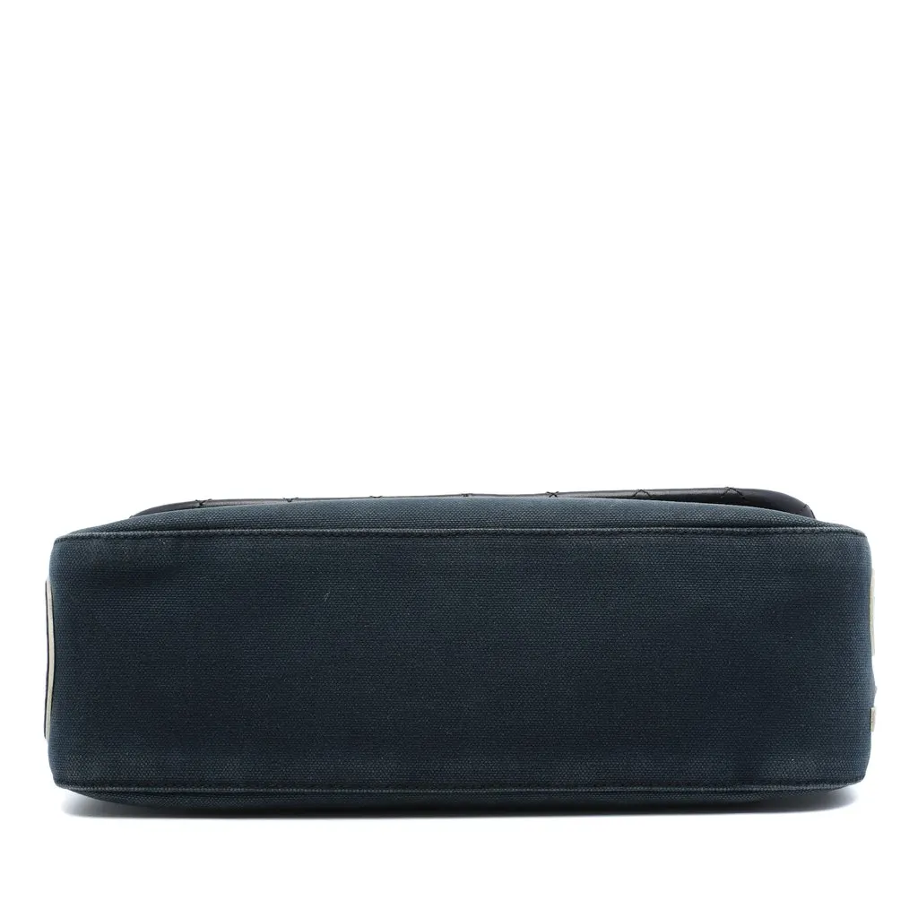 Chanel Tricolor Canvas and Leather No 5 Giant Mademoiselle Lock Flap Bag Blue Very good - Inside View