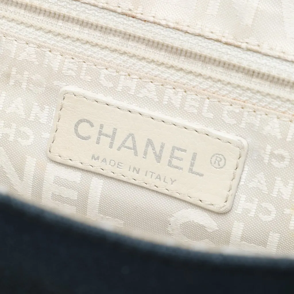 Chanel Tricolor Canvas and Leather No 5 Giant Mademoiselle Lock Flap Bag Blue Very good - Box View