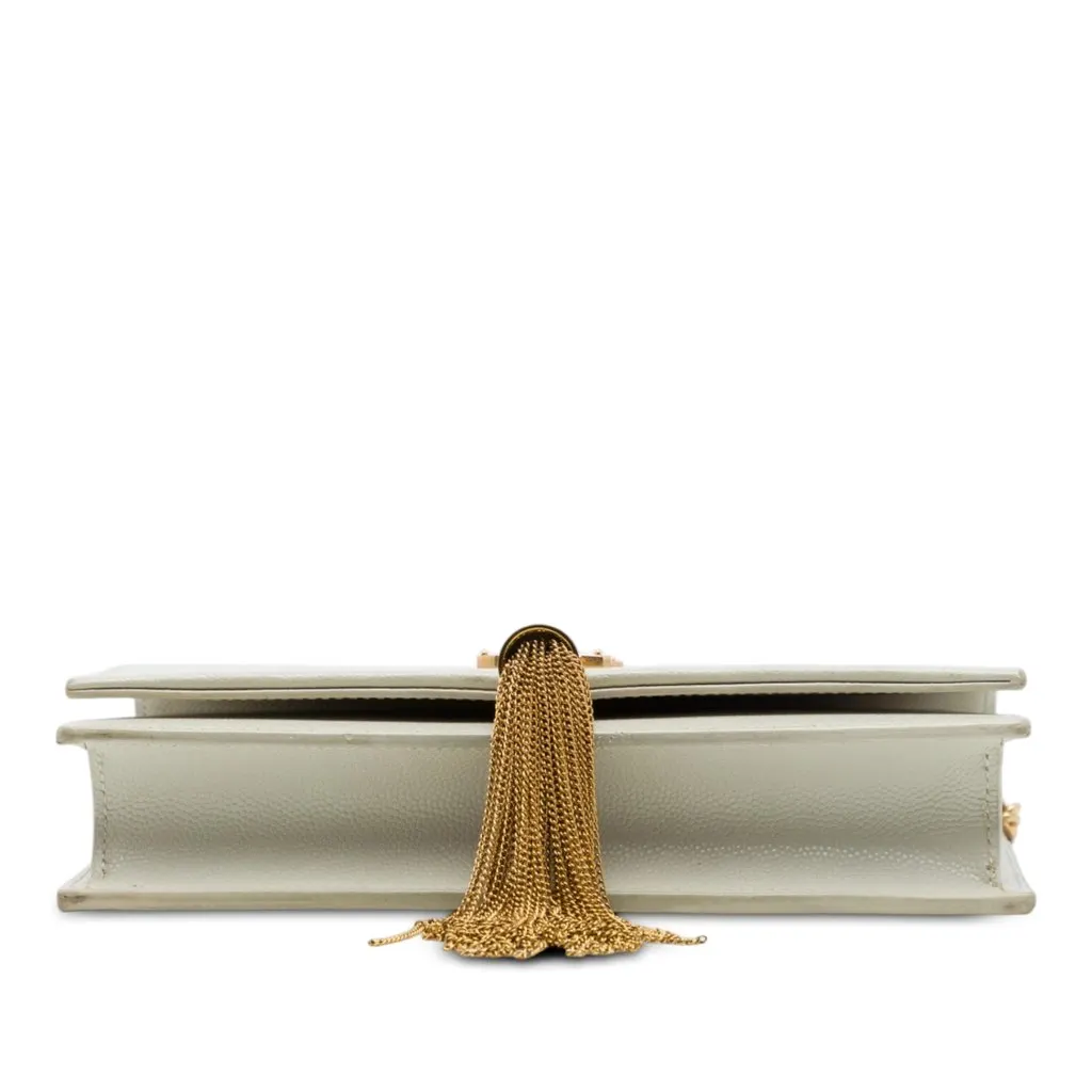 Saint Laurent Grain de Poudre Monogram Kate Tassel Wallet on Chain White Leather Very good - Inside View