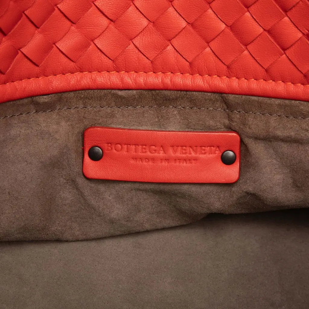 Bottega Veneta Large Nappa Intrecciato Cesta Tote Orange Leather Very good - Box View