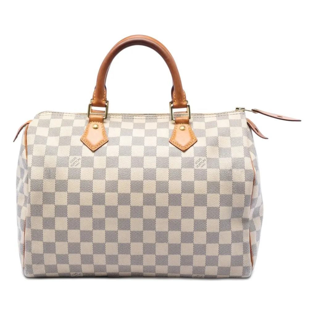 Louis Vuitton Damier Azur Speedy 30 White Very good - Front View