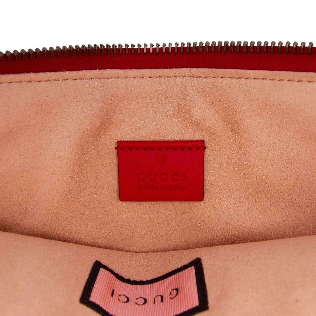 Gucci GucciGhost Calfskin Diamond Zip Pouch Red Leather Good - Box View