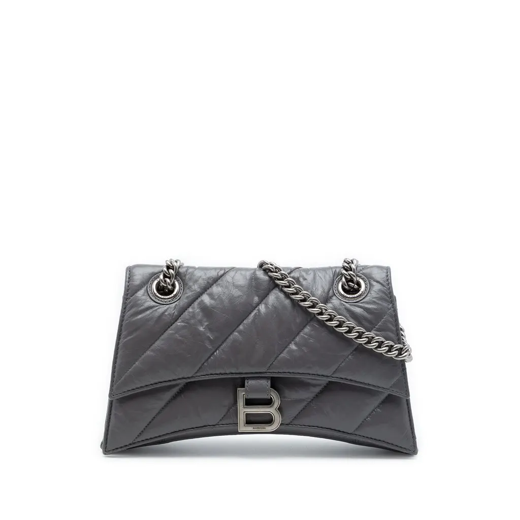 Balenciaga Small Metallic Calfskin Crush Chain Shoulder Bag MultiColor Leather Very good - Front View