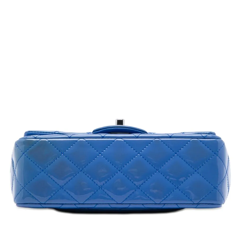 Chanel Mini Rectangular Classic Patent Single Flap Blue Leather Very good - Inside View
