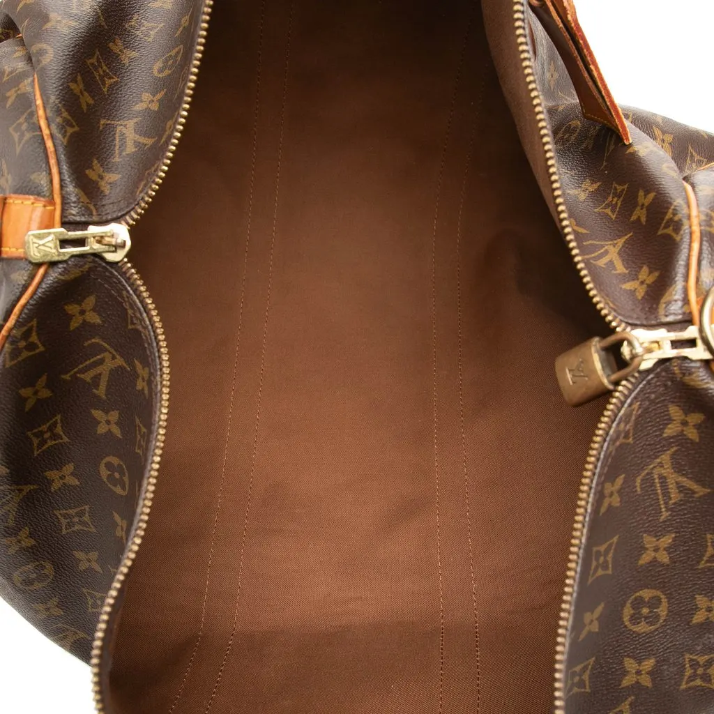Louis Vuitton Monogram Keepall Bandouliere 55 Brown Good - Model View