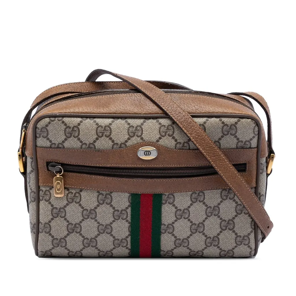 Gucci GG Supreme Web Crossbody Beige Very good - Front View