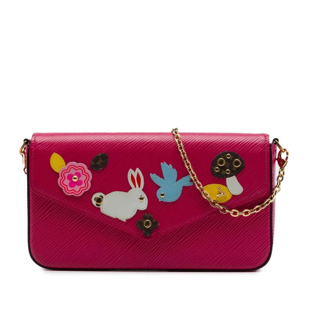 Louis Vuitton Epi Pochette Felicie Patchwork Pink Leather Very good - Front View