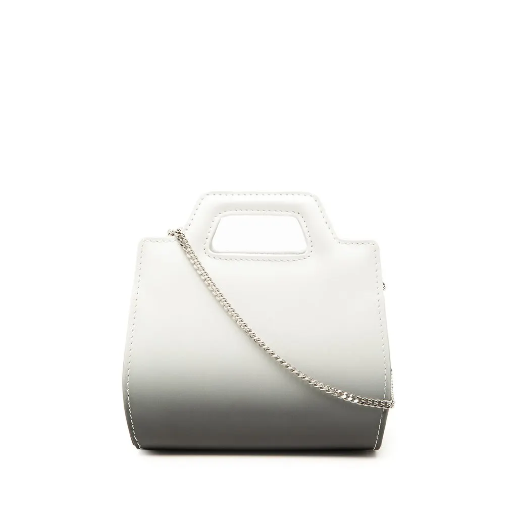 Salvatore Ferragamo Mini Gradient Brushed Calfskin Gancini Wanda Top Handle Bag White Leather Very good - Front View