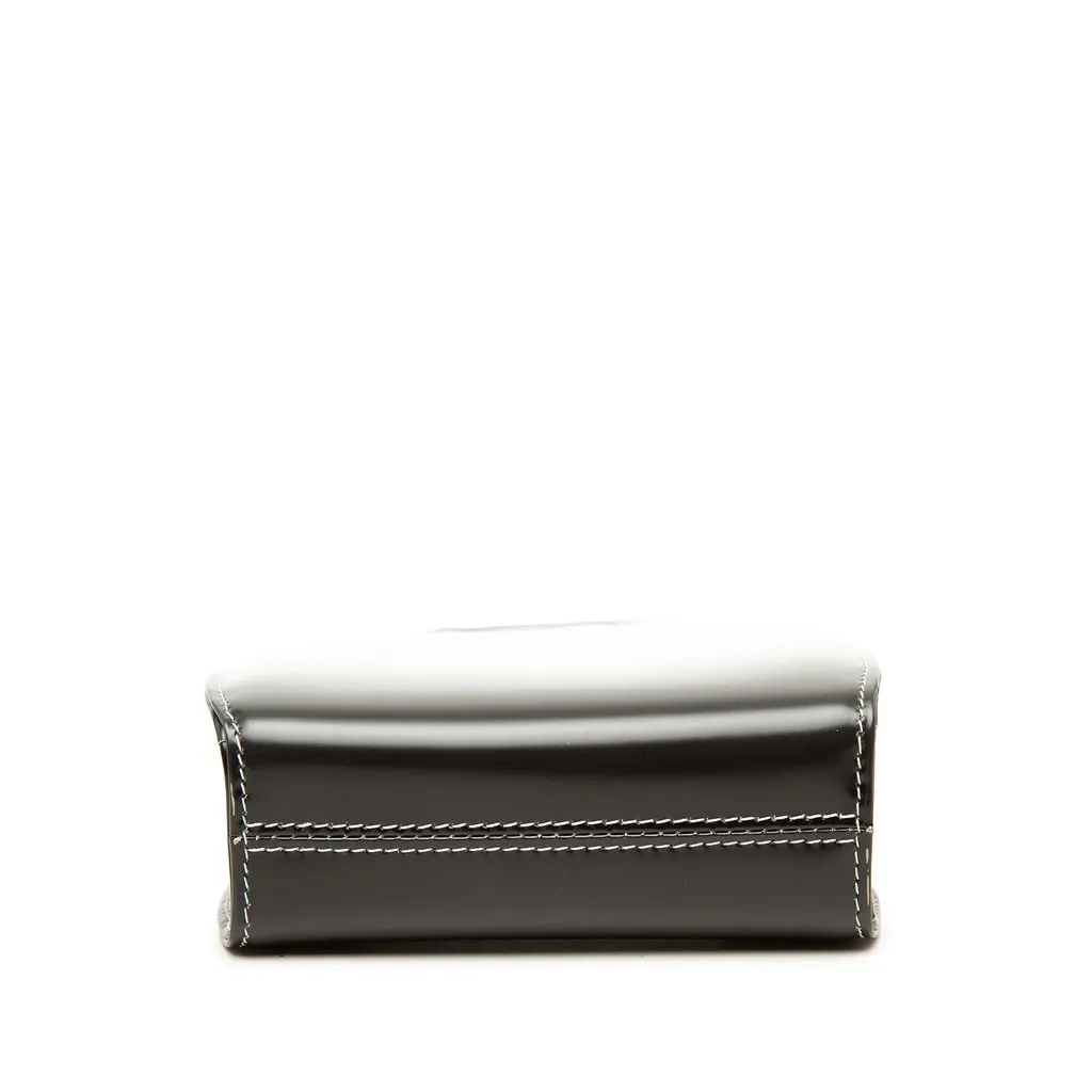 Salvatore Ferragamo Mini Gradient Brushed Calfskin Gancini Wanda Top Handle Bag White Leather Very good - Inside View