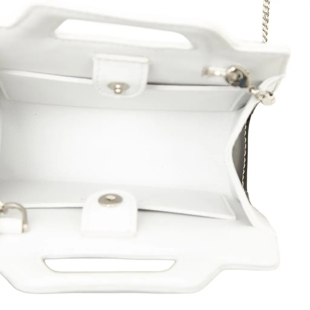 Salvatore Ferragamo Mini Gradient Brushed Calfskin Gancini Wanda Top Handle Bag White Leather Very good - Model View