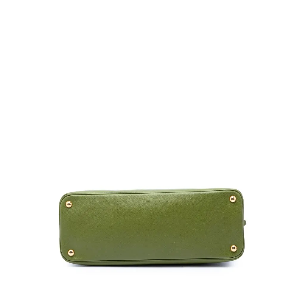 Prada Large Saffiano Lux Promenade Satchel Green Leather Very good - Inside View