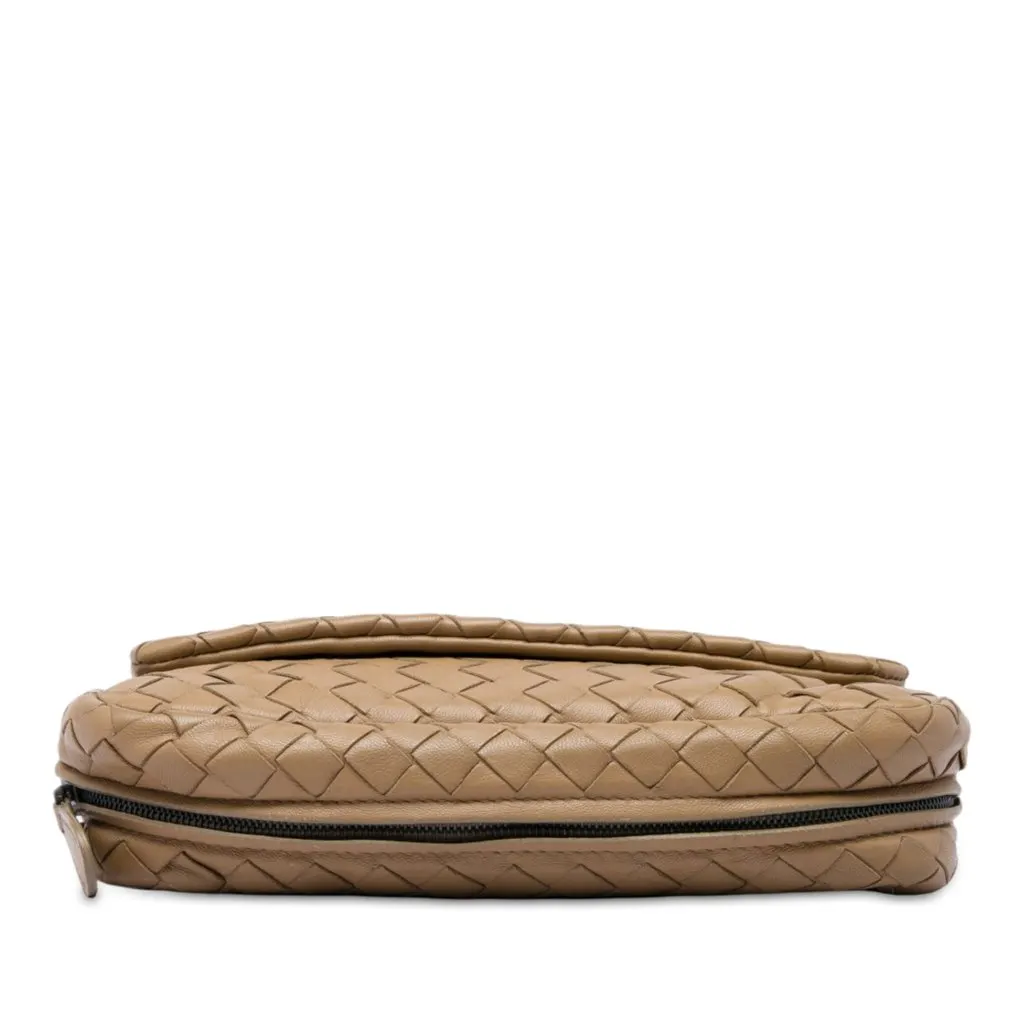 Bottega Veneta Mini Nappa Intrecciato Expandable Chain Flap Crossbody Brown Leather Very good - Inside View