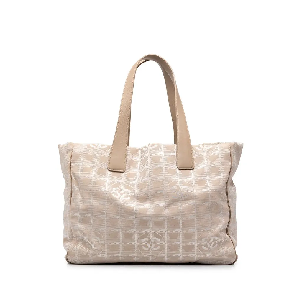 Chanel New Travel Line Nylon Tote Beige Polyamide Very good - Front View