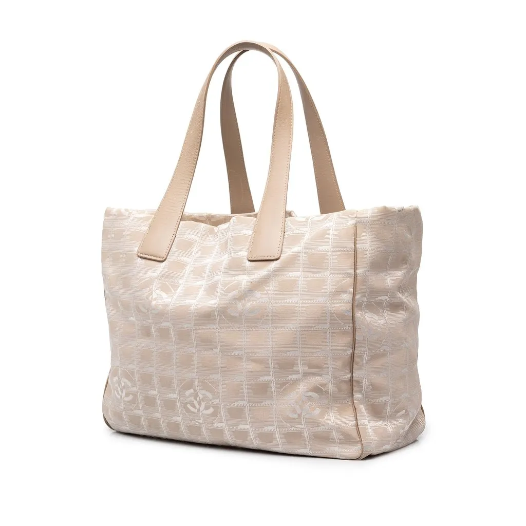 Chanel New Travel Line Nylon Tote Beige Polyamide Very good - Back View