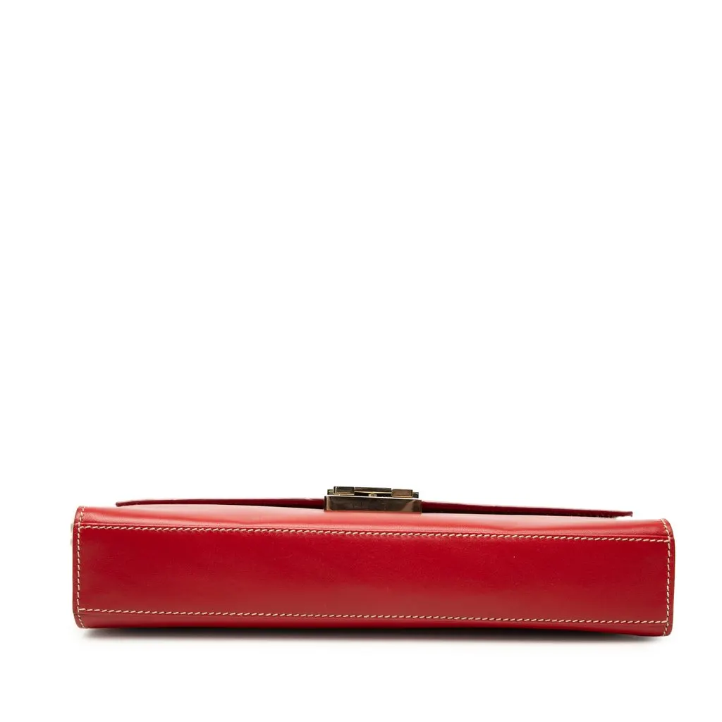 Gucci Calfskin Lady Lock Shoulder Bag Red Leather Very good - Inside View