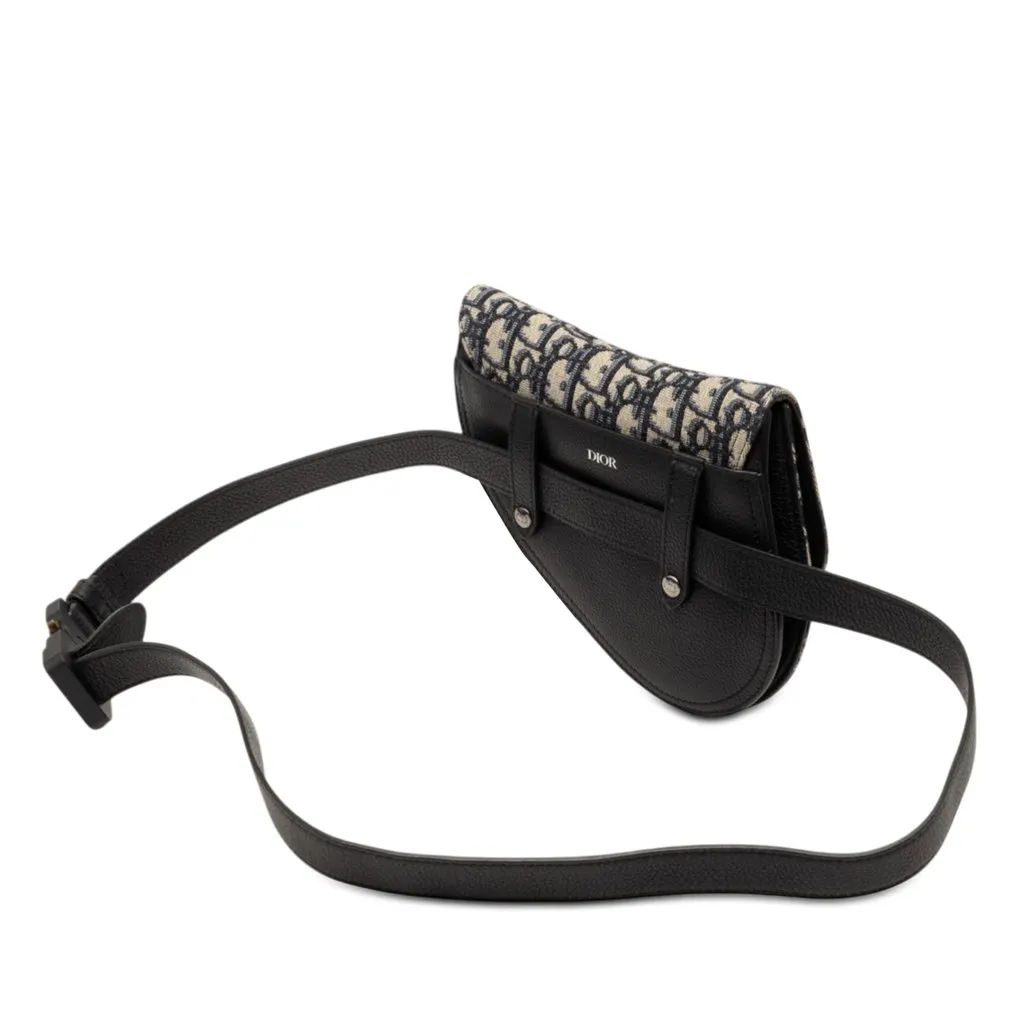 Dior Oblique Canvas Saddle Belt Bag Blue Canvas Very good - Back View