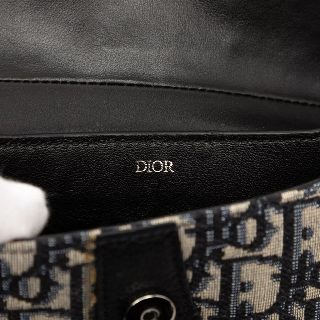 Dior Oblique Canvas Saddle Belt Bag Blue Canvas Very good - Box View