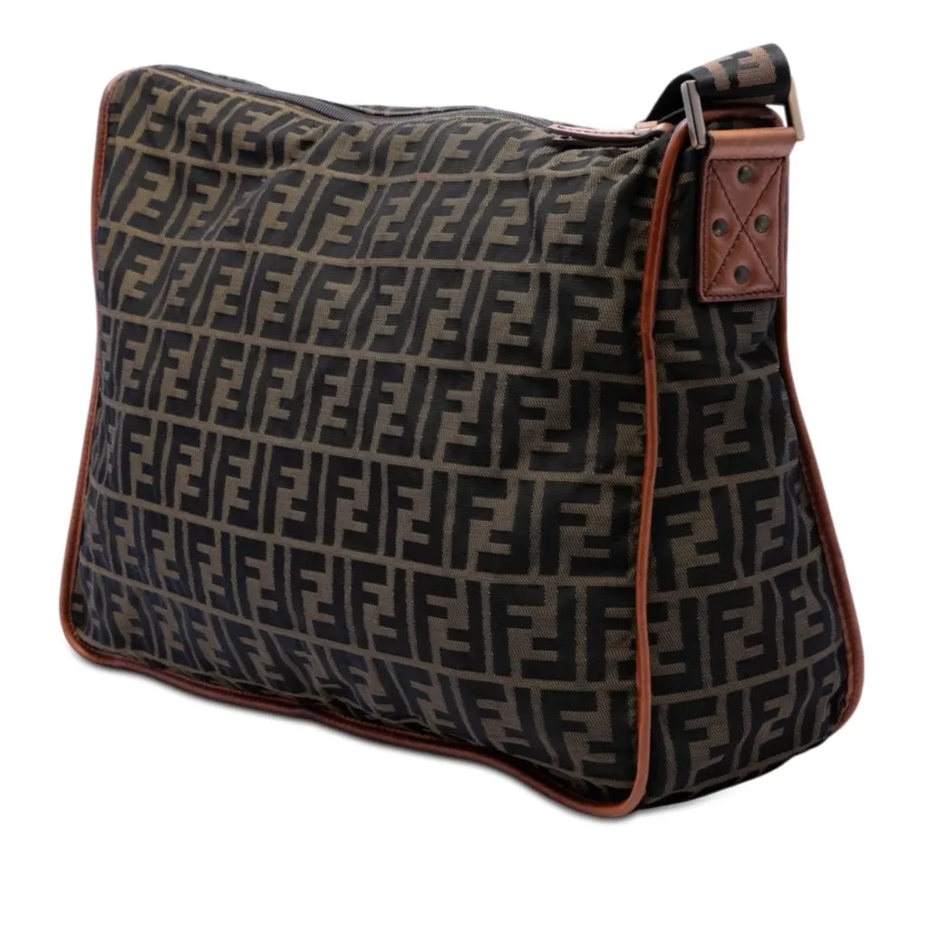 Fendi Zucca Canvas Crossbody Brown Very good - Back View