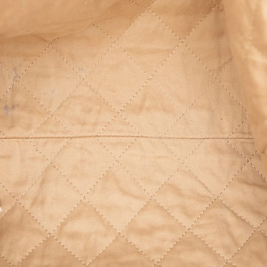 Chanel Large Quilted Shiny Calfskin 22 Backpack White Leather Very good - Model View