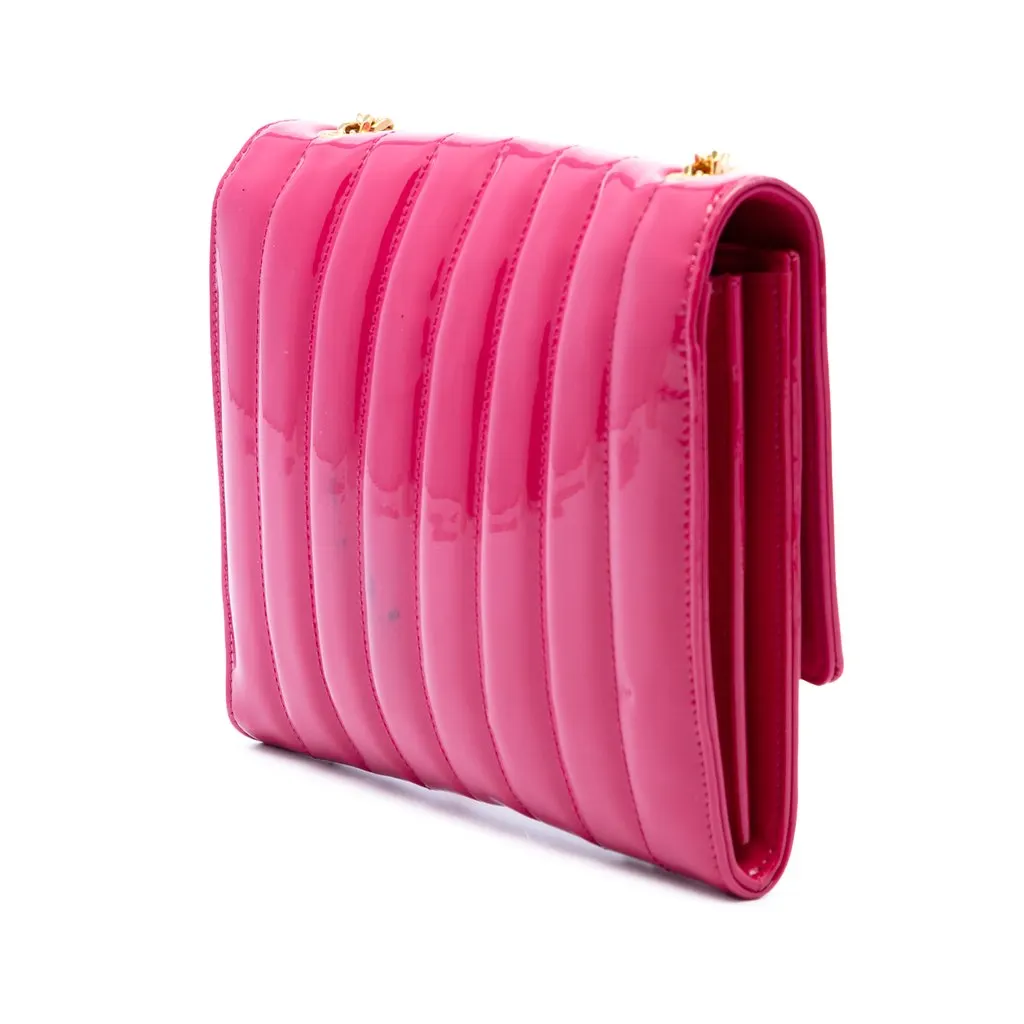 Saint Laurent Medium Patent Vicky Crossbody Pink Leather Very good - Back View