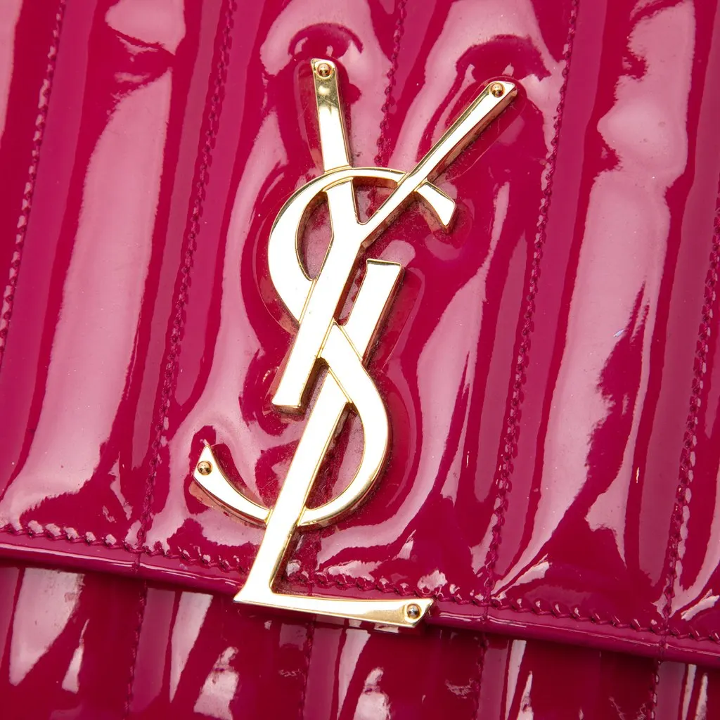 Saint Laurent Medium Patent Vicky Crossbody Pink Leather Very good - Box View