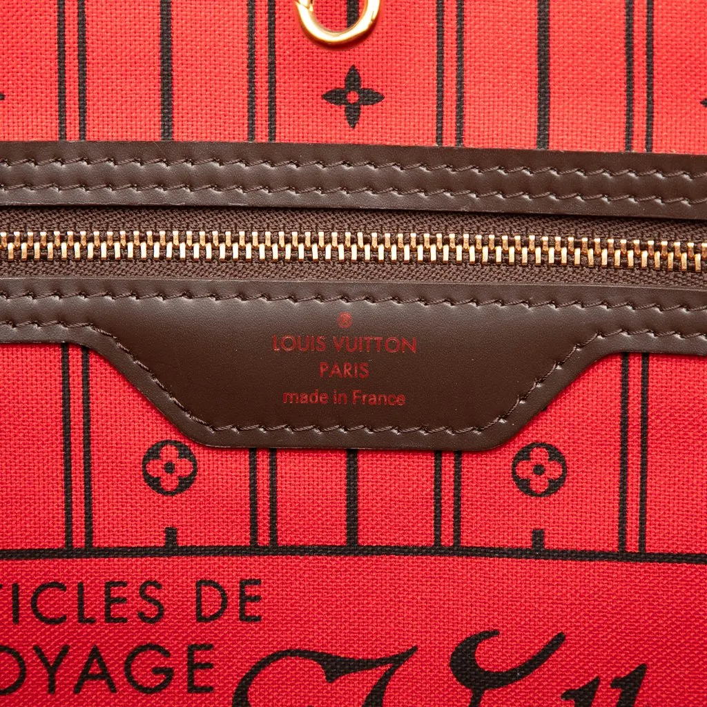 Louis Vuitton Damier Ebene Neverfull MM Brown Canvas Very good - Box View