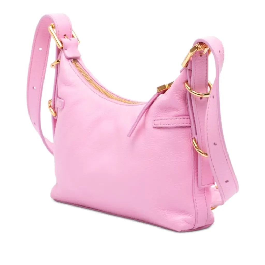 Givenchy Mini Leather Voyou Crossbody Pink Leather Good - Back View