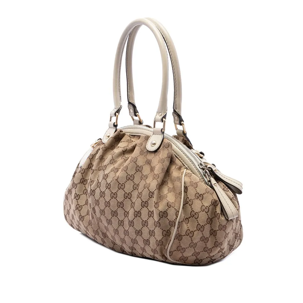 Gucci GG Canvas Sukey Satchel Beige Canvas Very good - Back View