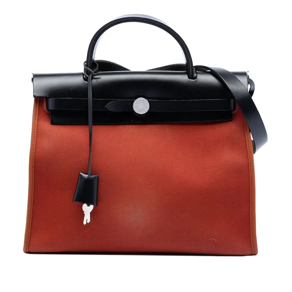 Hermès Toile Herbag Zip 31 Orange Very good - Front View