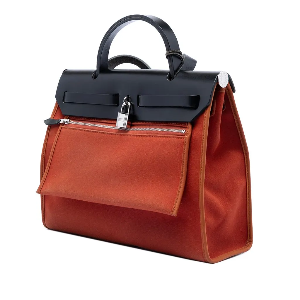 Hermès Toile Herbag Zip 31 Orange Very good - Back View