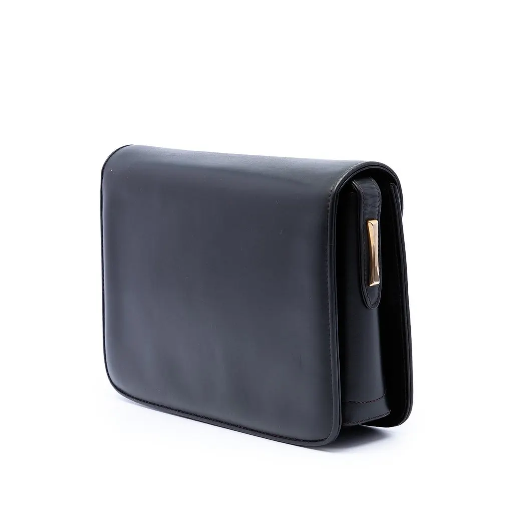 Gucci Calfskin Interlocking G Envelope Shoulder Bag Black Leather Very good - Back View