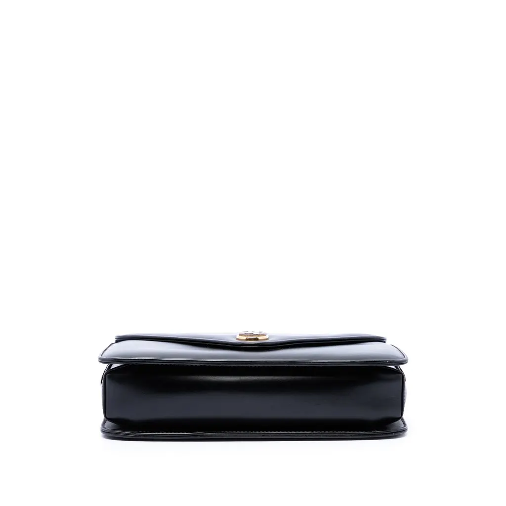 Gucci Calfskin Interlocking G Envelope Shoulder Bag Black Leather Very good - Inside View