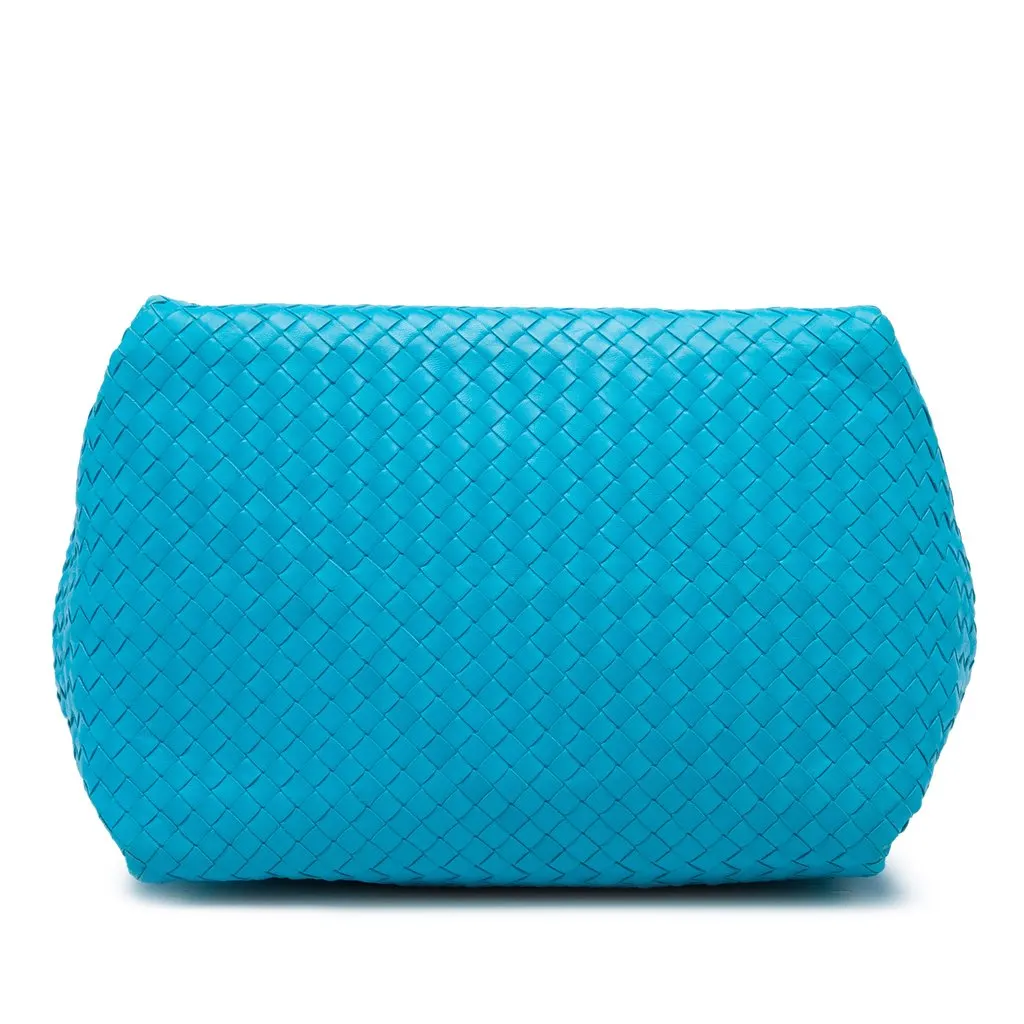 Bottega Veneta Nappa Intrecciato Parachute Tote Blue Leather Very good - Inside View