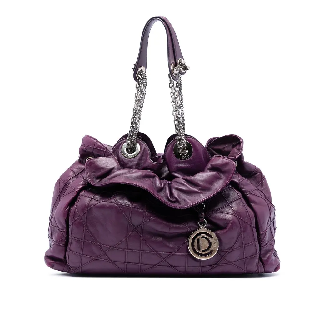 Dior Leather Cannage Le Trente Tote Purple Leather Very good - Front View