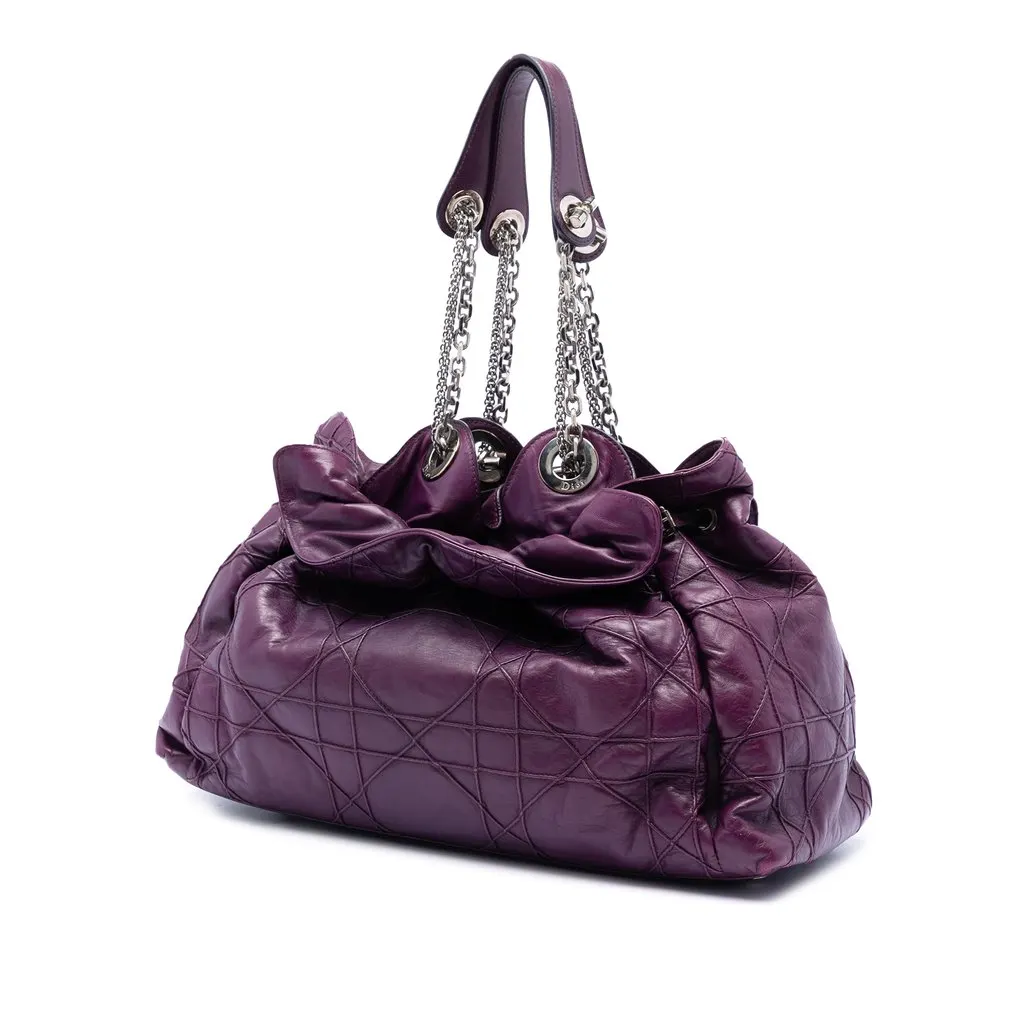 Dior Leather Cannage Le Trente Tote Purple Leather Very good - Back View